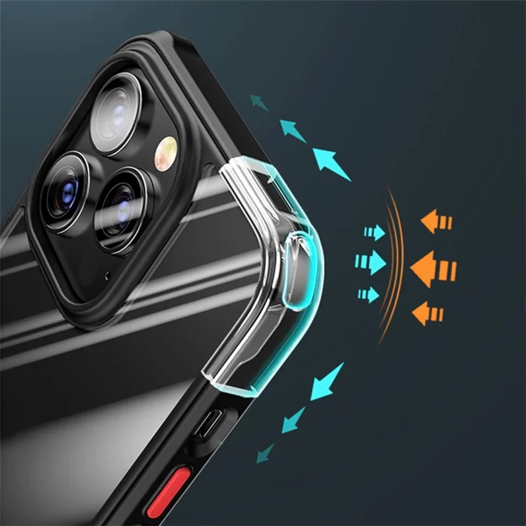 Full Protection Phone Case for iPhone 14 Plus TPU+Acrylic Anti-Fall Slim Cover Shockproof Phone Shell - Black