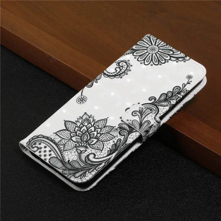 For Samsung Galaxy A53 5G 3D Pattern Printing Phone Case PU Leather TPU Anti-drop Cover with Stand Wallet - Lace Flower