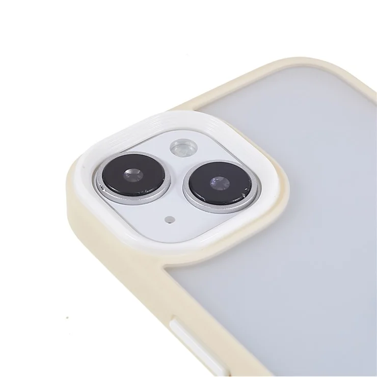 Shockproof Case for iPhone 14 Plus Anti-Drop Slim Case TPU+Acrylic Skin-Touch Phone Cover - Beige