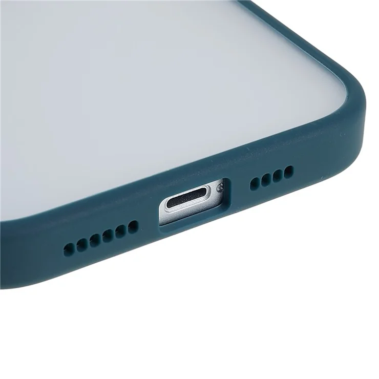 Skin-Touch Phone Case for iPhone 14 Plus Anti-Drop Slim Case TPU+Acrylic Shockproof Cover - Midnight Green