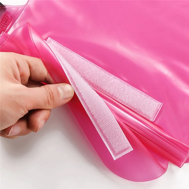 Waterproof Pouch 22x17cm Waist Bag Snowproof Dirtproof Sandproof PVC Case with Adjustable Waist Strap - Rose