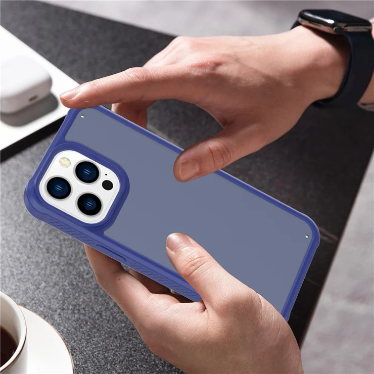 GW20 For iPhone 15 Pro Max Slim Case Skin-Touch TPU+PC Matte Phone Cover - Dark Blue