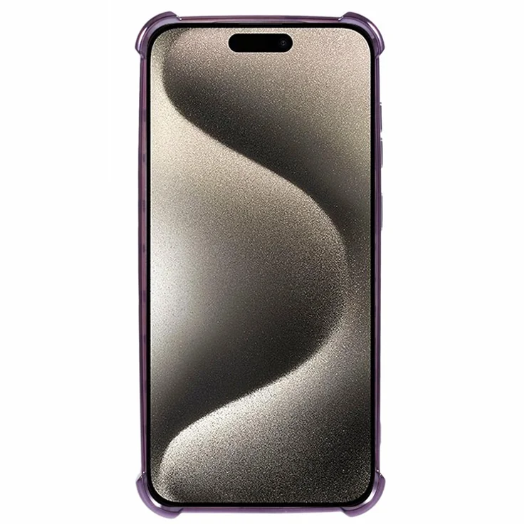For iPhone 15 Pro Max Case Clear TPU Phone Cover Cute Side Love Heart - Dark Purple