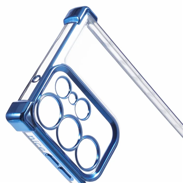 For Samsung Galaxy S23 Ultra TPU Case Clear Phone Cover Side Heart Printed - Blue