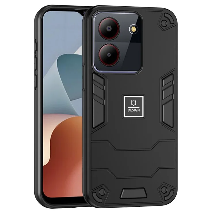 For ZTE Blade A54 Case PC+TPU Drop-Proof Protective Phone Cover - Black