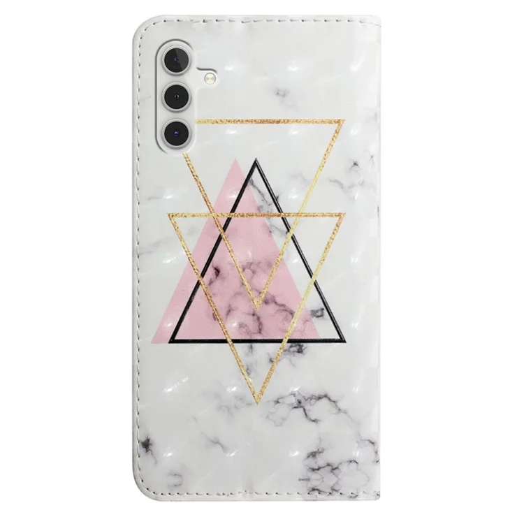 For Samsung Galaxy A55 5G Cell Phone Case 3D Pattern Printing Leather Wallet Cover - Triangle Marble