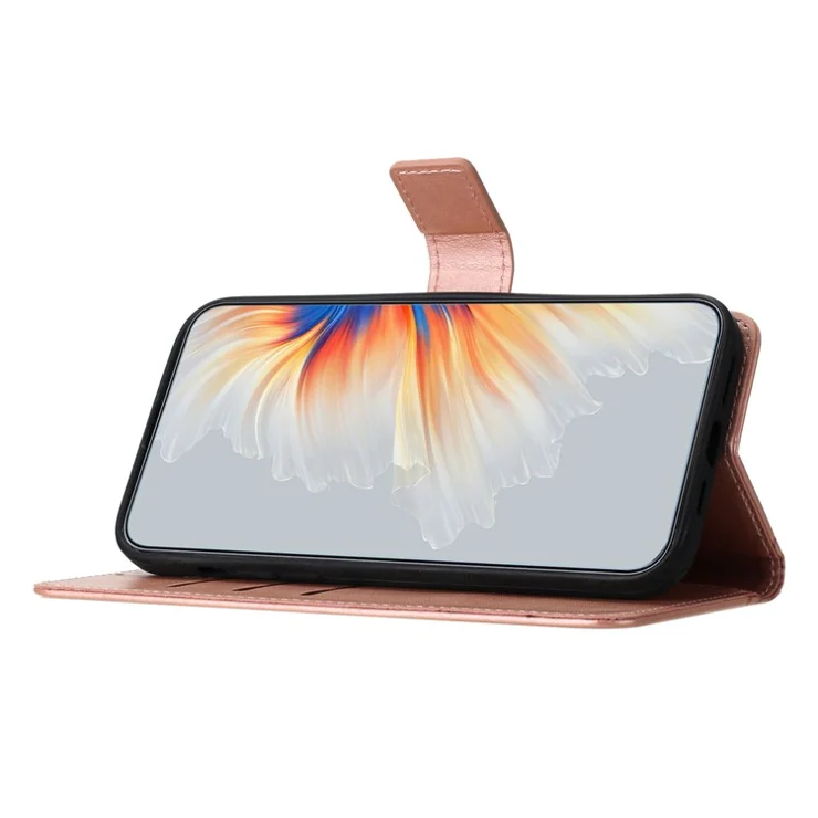 For Motorola Moto E14 4G / G04 4G / G04s 4G / G24 4G Wallet Case Leather Mandala Phone Cover - Rose Gold