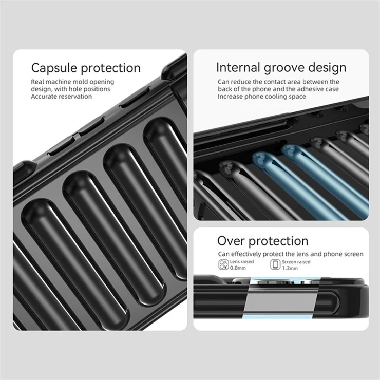 Capsule Series for Xiaomi Redmi K70E 5G / Poco X6 Pro 5G Case TPU Ribbed Anti-Drop Phone Cover - Orange