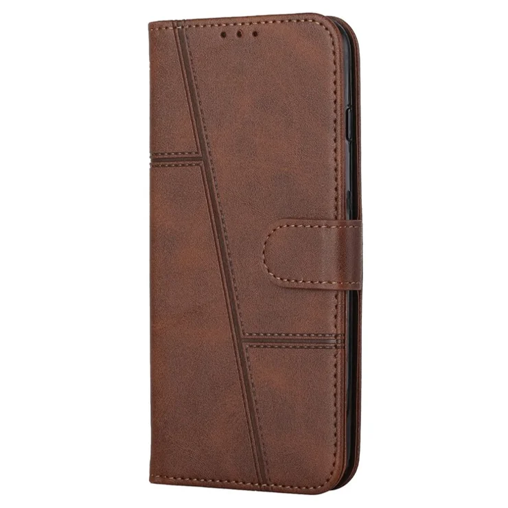 For Samsung Galaxy M55 5G / C55 5G Phone Case Anti-Scratch PU Leather Stand Wallet Cover - Brown