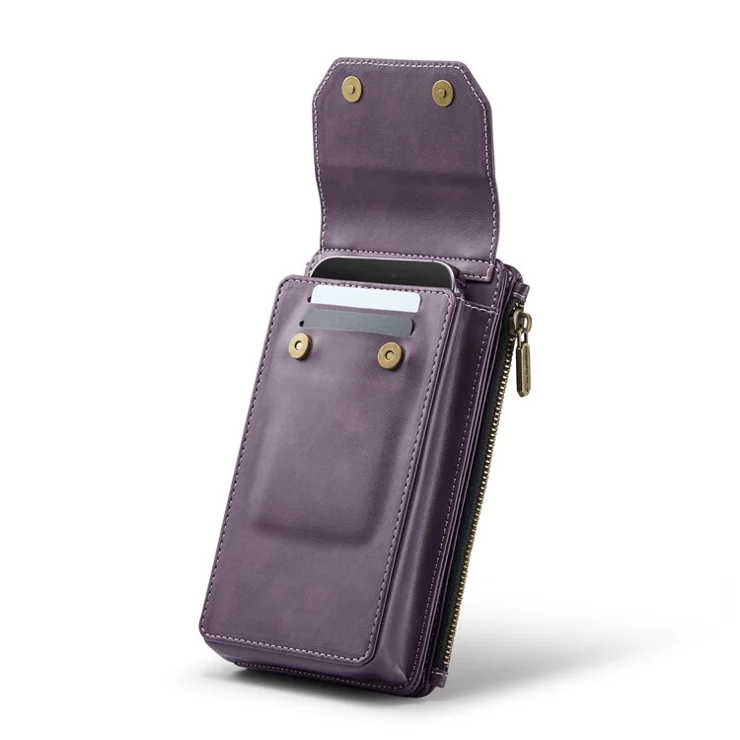 CASEME Me40 4.0-7.3 inch Vertical Phone Bag PU Leather RFID Blocking Crossbody Bag Handbag - Purple