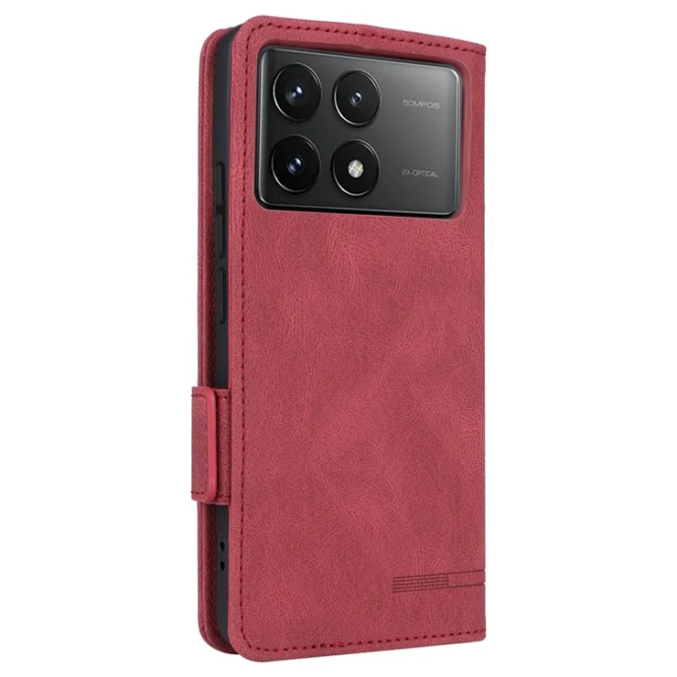 For Xiaomi Poco F6 Pro 5G / Redmi K70 5G / K70 Pro 5G Case Folio Design Leather Phone Cover Hardware Decor - Rose