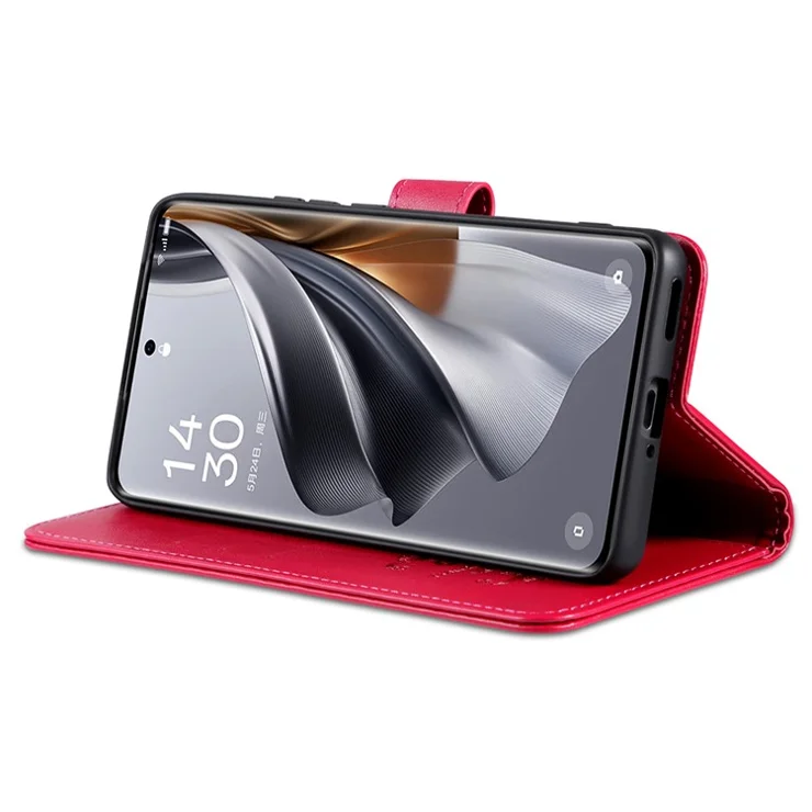 AZNS For OnePlus Nord CE4 Lite 5G / Oppo K12x 5G (China) PU Leather Phone Case Folding Stand Wallet Phone Cover - Red