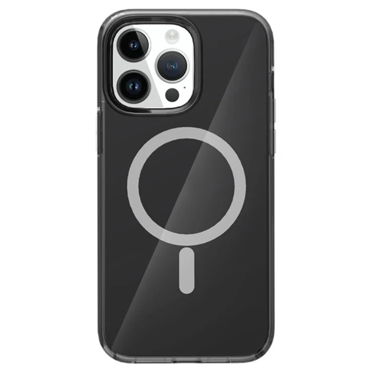 For iPhone 14 Pro Compatible with MagSafe Case Transparent PC+TPU Back Cover - Transparent Black