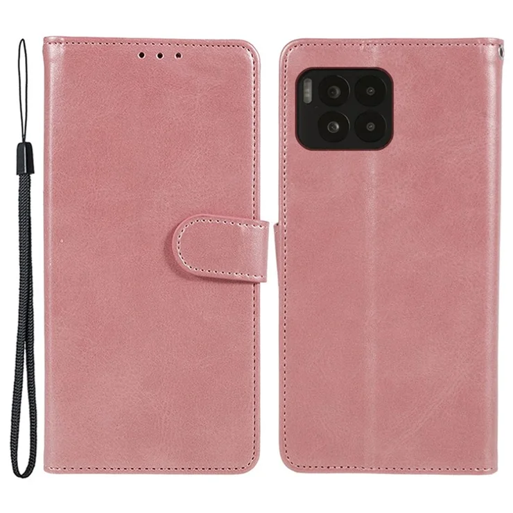 For T-Mobile REVVL 7 Pro / T Phone 2 Pro Case Leather Wallet Phone Cover Calf Texture - Rose Gold