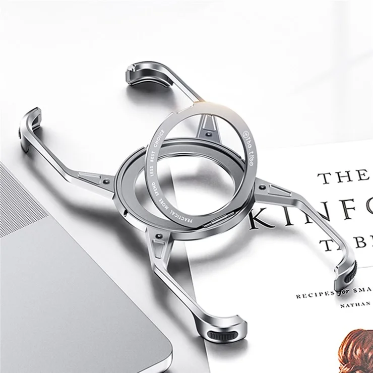For iPhone 15 Pro / 14 Pro / 13 Pro Bumper Case Aluminum Alloy Borderless Phone Cover Kickstand - Silver