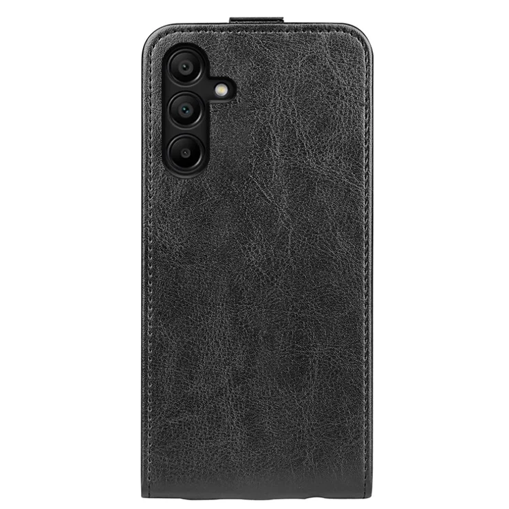For Samsung Galaxy M15 5G Case Vertical Flip Card Slots Leather Phone Cover - Black