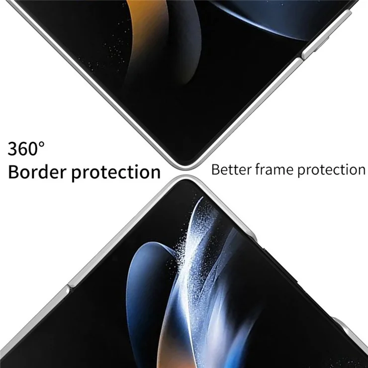 GKK For Samsung Galaxy Z Fold4 5G Magnetic Hinge Kickstand Folding Phone Case Hard PC Cover with Tempered Glass Screen Film - Silver
