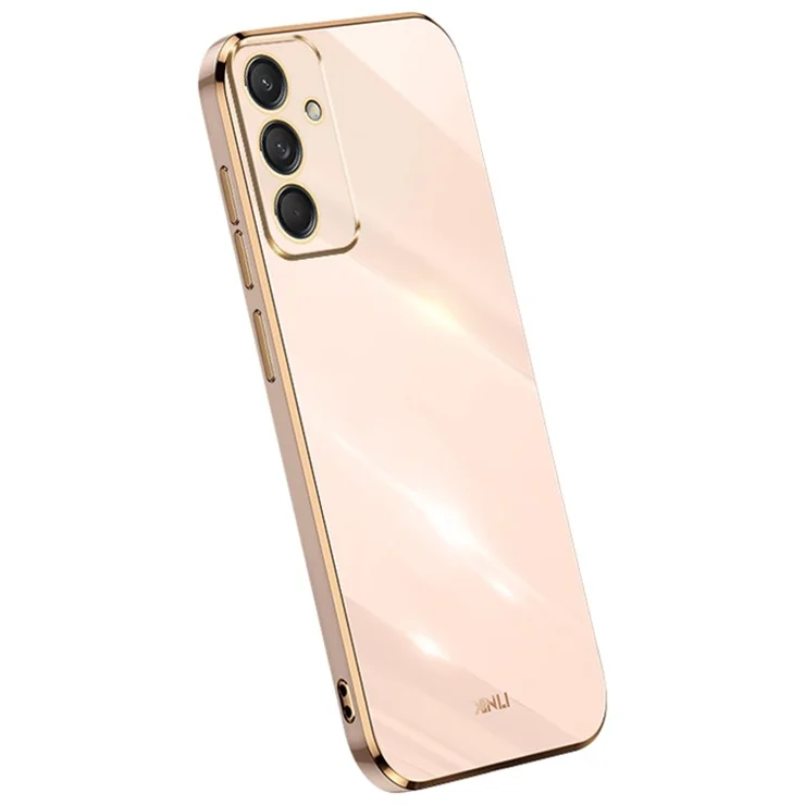 XINLI For Samsung Galaxy M55 5G / C55 5G / F55 5G Case TPU Phone Cover Electroplating Frame - Pink