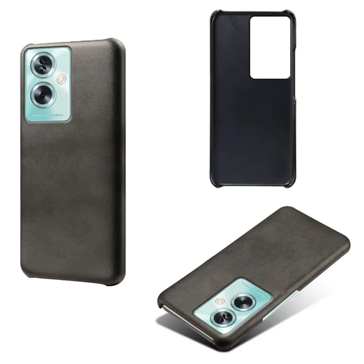 For Oppo A79 5G / A2 5G Case Calf Texture Leather Anti-Drop Phone Back Cover - Black