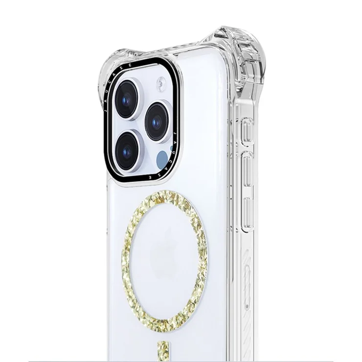 JAUCASE For iPhone 14 Pro Case Clear PC+TPU Anti-fall Phone Cover Compatible with MagSafe - Blue