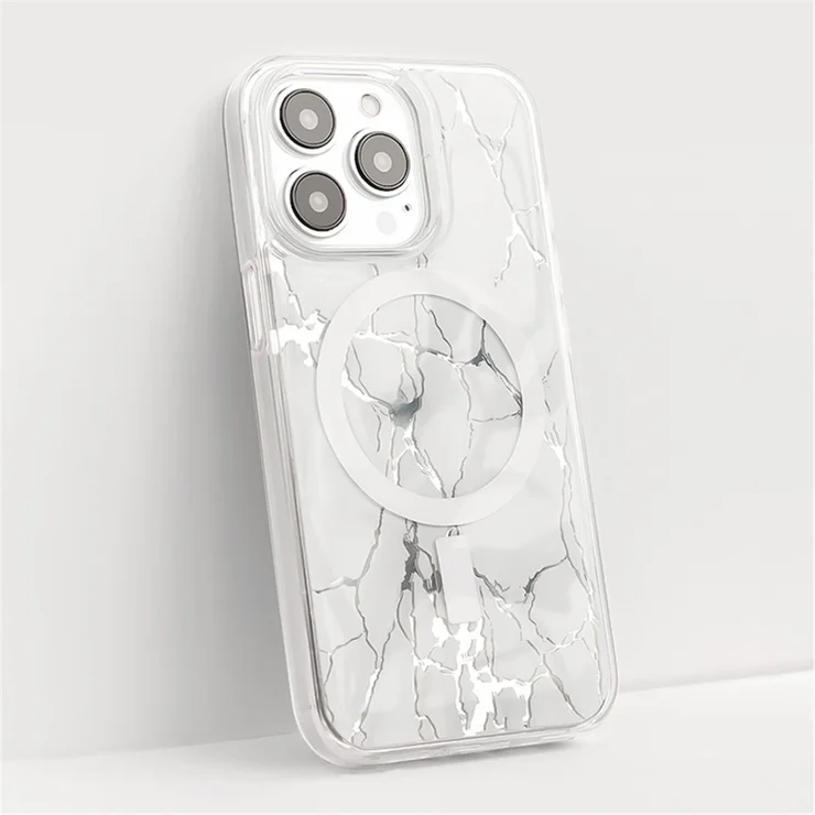 JAUCASE For iPhone 15 Pro Max Crack Pattern PC+TPU Case