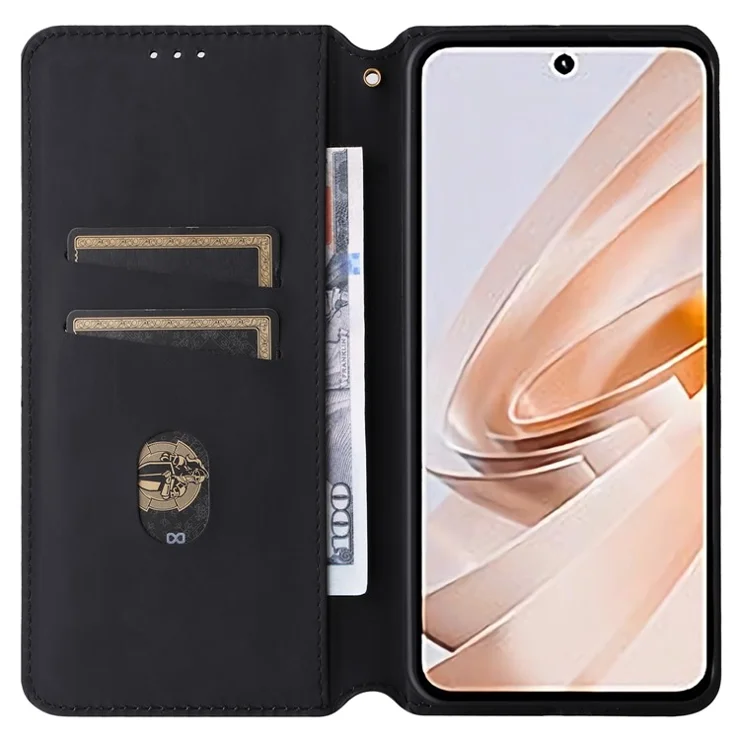 For Xiaomi Redmi 13 5G / 13 4G / Poco M6 4G / Redmi Note 13R 5G Case Magnetic Closure Rhombus Phone Cover - Brown