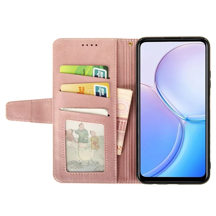 IDEWEI For T-Mobile REVVL 7 / T Phone 2 5G Case Leather Phone Cover Calf Texture Folding Stand - Pink