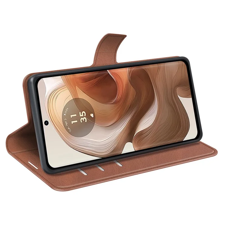 For Motorola Edge 50 Ultra 5G / Moto X50 Ultra 5G Case Wallet Flip PU Leather Phone Cover - Light Brown