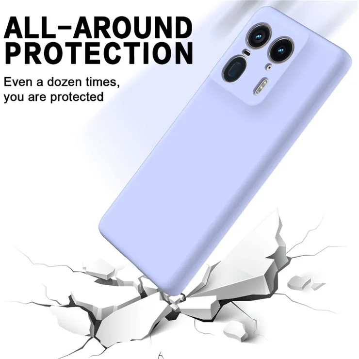 For Motorola Edge 50 Ultra 5G / Moto X50 Ultra 5G Case Liquid Silicone Shockproof Phone Cover with Strap - Purple
