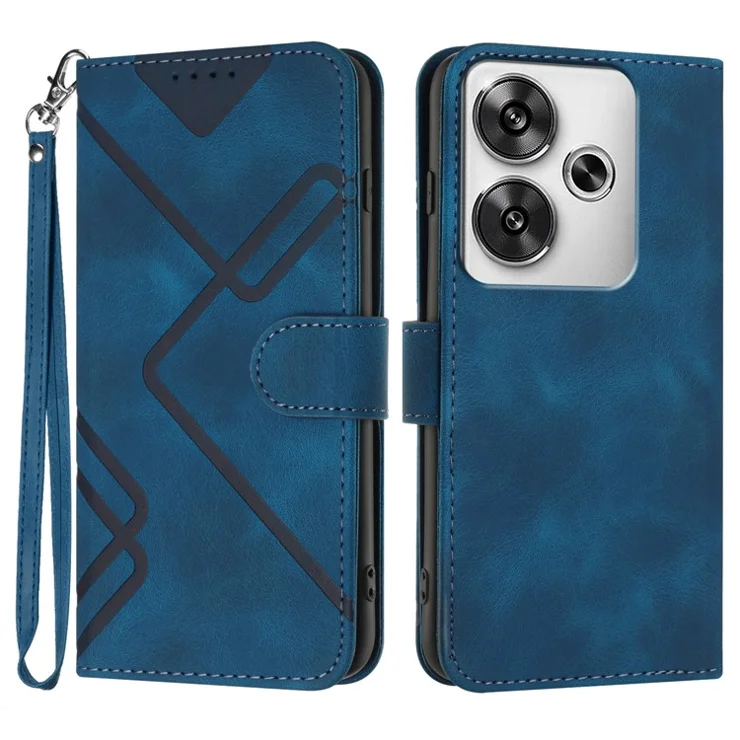 YX0040 For Xiaomi Redmi Turbo 3 5G / Poco F6 5G Case Wallet PU Leather Phone Cover - Sapphire