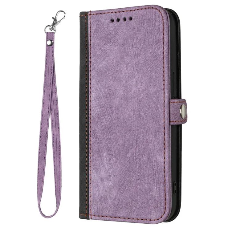 YX0020 For Xiaomi Redmi Turbo 3 5G / Poco F6 5G Case Leather Phone Cover with Wrist Strap - Purple