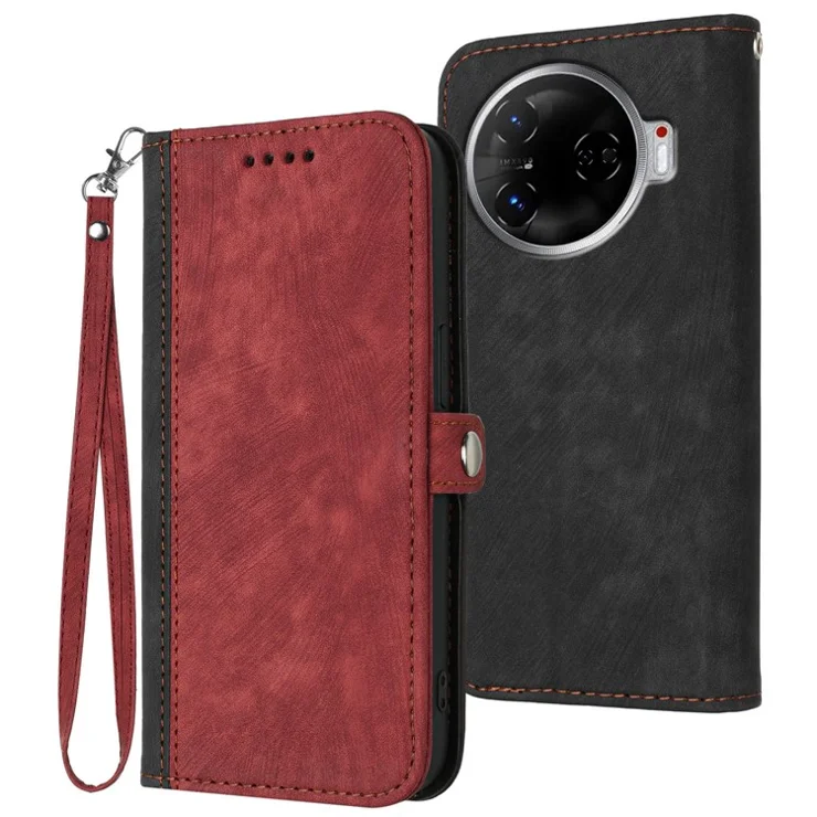 YX0020 For TECNO Camon 30 4G / 5G Case Skin-touch PU Leather Flip Phone Cover - Red