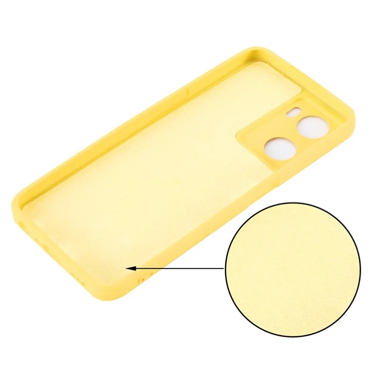 For Oppo A77 4G / A77s 4G / A57e 4G Slim Case Liquid Silicone Phone Cover with Hand Strap - Yellow