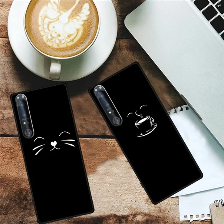For Sony Xperia 1 IV 5G Case Line Art Design TPU Drop Impact Phone Cover - Time