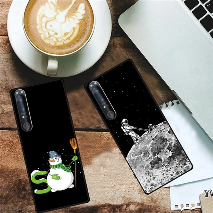 For Sony Xperia 1 IV 5G Case Pattern Printed Anti-Drop Soft TPU Phone Cover - Live Laugh Love