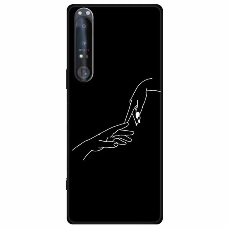 For Sony Xperia 1 IV 5G Case Pattern Printed Anti-Drop Soft TPU Phone Cover - Hand
