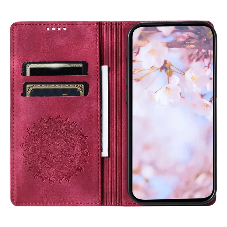 Style 010 For Motorola Moto G85 5G / S50 Neo 5G Case Mandala Pattern Magnetic Closing Leather Phone Cover - Rose