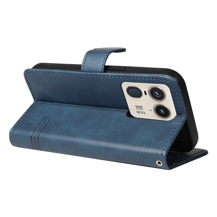 For Motorola Edge 50 Ultra 5G / Moto X50 Ultra 5G Case Leather Stand Phone Cover - Blue