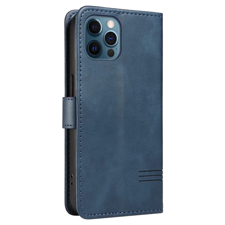 For iPhone 13 Pro Case PU Leather Phone Cover with Wallet Stand View - Blue