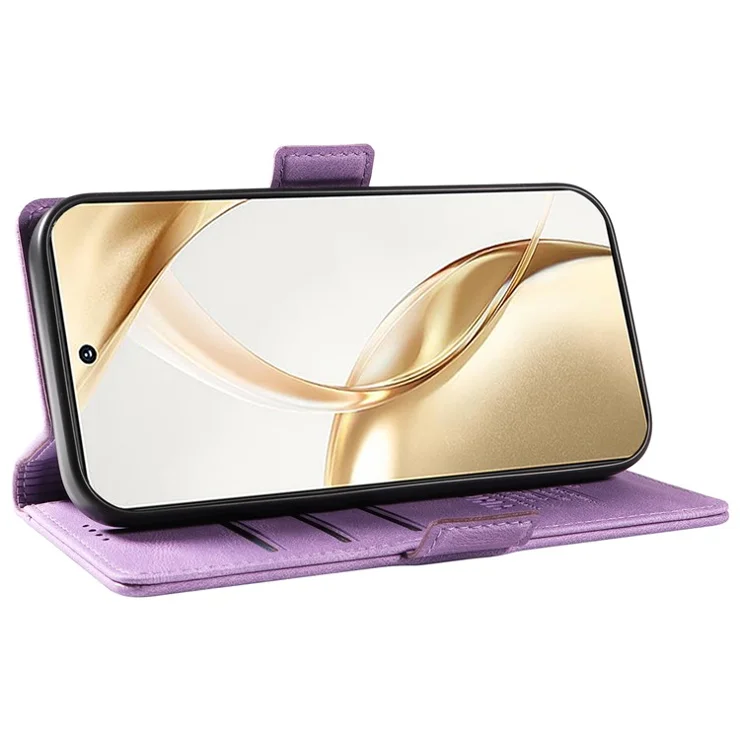 YIKATU YK-005 For Honor 200 5G Case Magnetic Clasps Leather Wallet Phone Cover - Purple