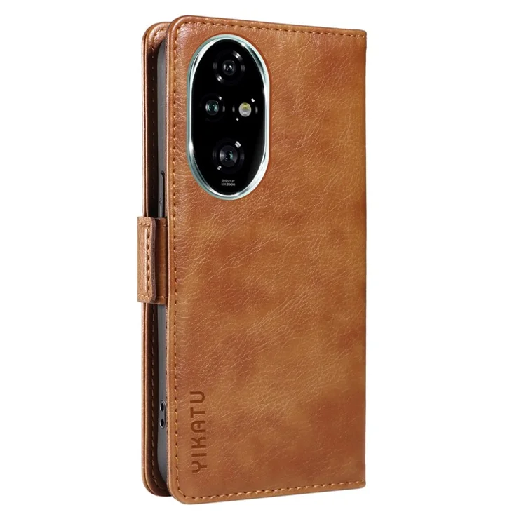 YIKATU YK-007 For Honor 200 Pro 5G PU Leather Stand Phone Case Wallet Anti-Scratch Phone Cover - Brown