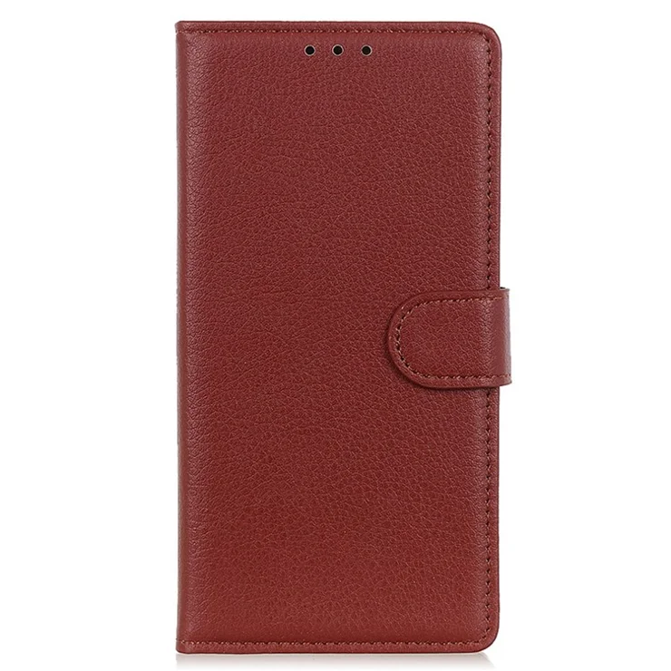 For Motorola Moto G85 5G / S50 Neo 5G Wallet Case Litchi Texture Leather Phone Cover - Brown