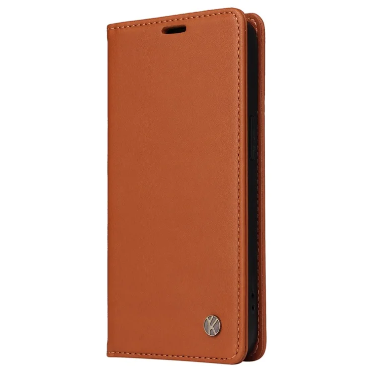 YIKATU YK-001 For Oppo Reno12 Pro 5G (China) / (Global) Case Leather Magnetic Auto-absorbed Phone Cover - Brown