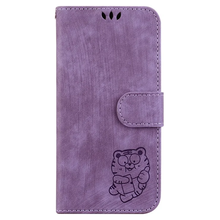 For Honor 200 5G Wallet Case Cute Tiger Imprint Leather Phone Cover - Purple