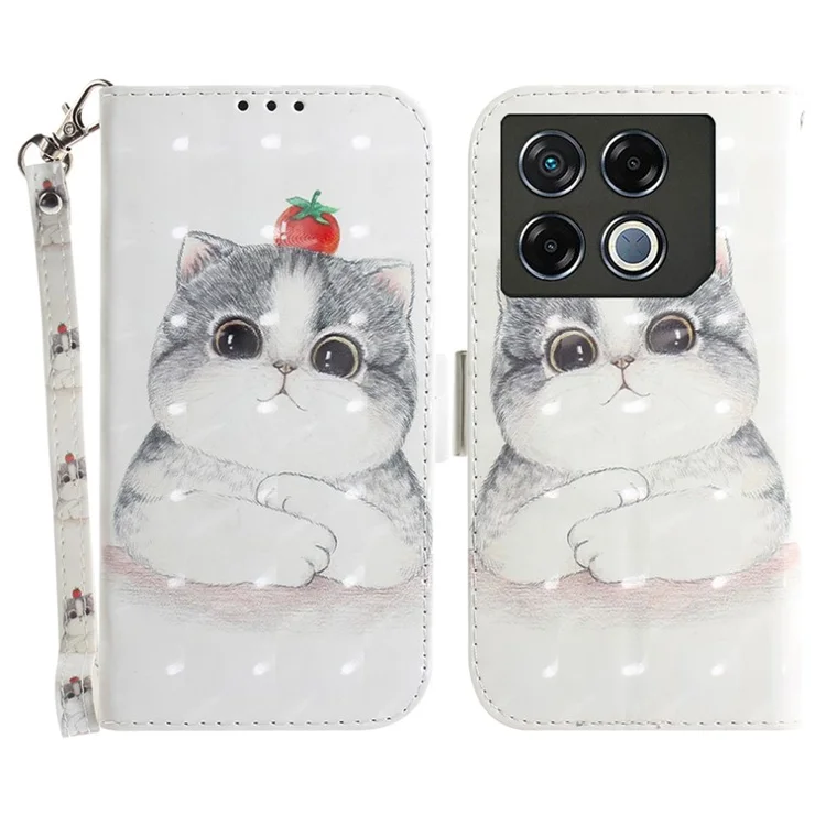 For Infinix GT 20 Pro 5G Case Pattern Print PU Leather Wallet Phone Cover - Cute Cat