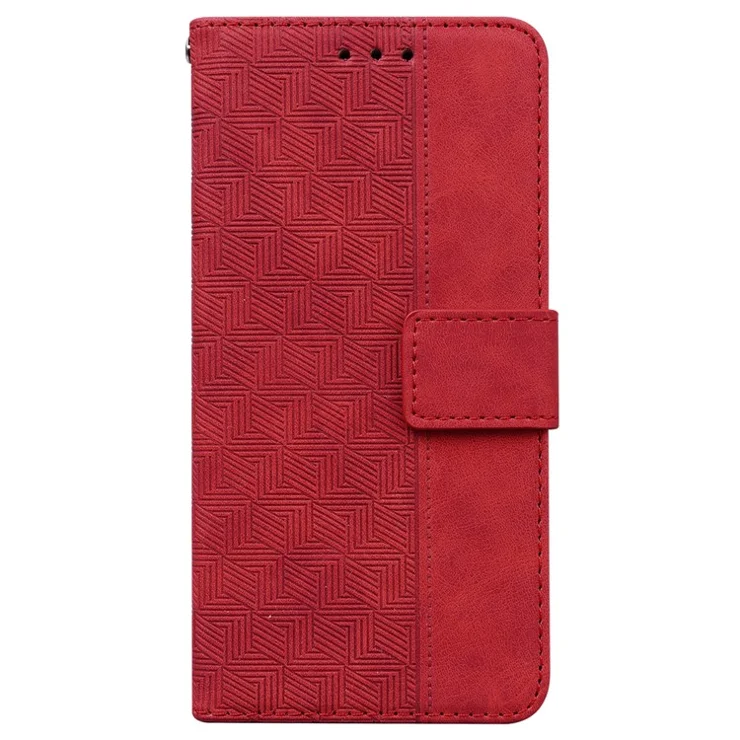 For Honor Magic6 Pro 5G Case Wallet PU Leather Geometry Phone Cover - Red