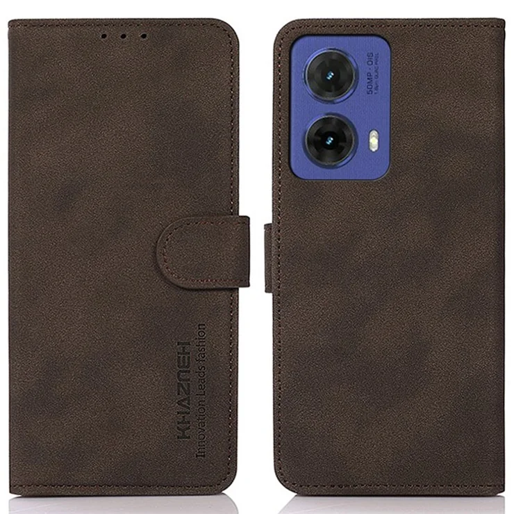 KHAZNEH For Motorola Moto G85 5G / S50 Neo 5G Wallet Case Protective PU Leather Phone Cover - Brown