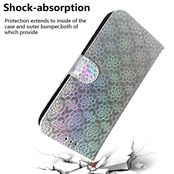 For Huawei nova 12i 4G Case Dazzling Flower Anti-Scratch Leather Phone Cover - Grey