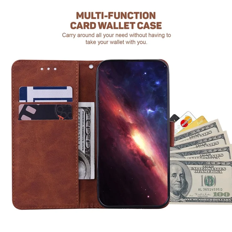 For Infinix Note 40 Pro+ / Infinix Note 40 Pro 5G Case Geometry Pattern Leather Wallet Flip Phone Cover - Brown