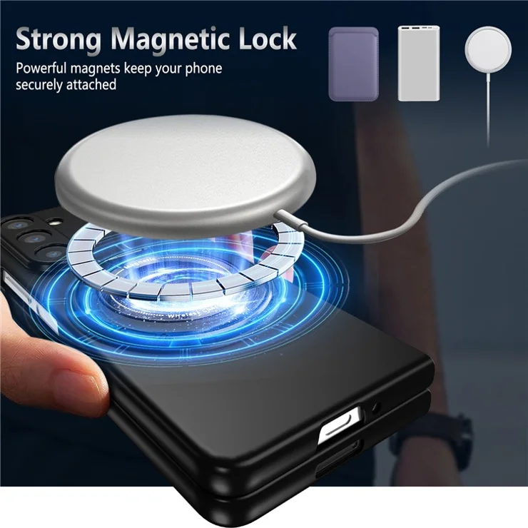 For Samsung Galaxy Z Fold6 5G Case Magnetic Kickstand Hard PC Shockproof Protective Cover - Black